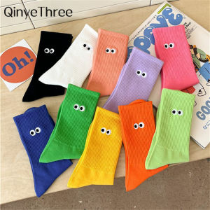 Phụ Nữ Mới Thêu Đôi Mắt To Tất Ống Giữa Ins Hợp Thời Trang Đầy Màu Sắc Phim Hoạt Hình Dễ Thương Bông Mềm Thể Thao Sokken Dropship2026