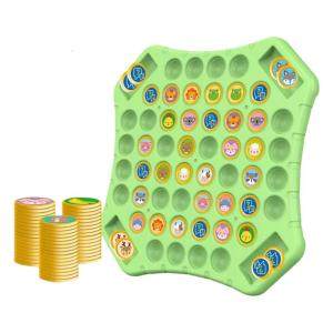 Multiplayer Animal/Fruit Theme Board Game Toy for Kids with Flip Chess for Family Gathering Classroom Activity Supply