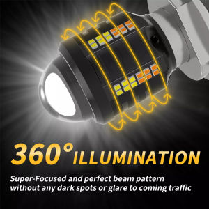 ✅Oprah LED Light for Motorcycle white+yellow Two-color H4 H6 BA20D T19 P15D 1209 73SMD Headlight DC12V-60V 8000LM Super Bright Motorcycle Headlight Bulb Condenser Lens Spotlight sniper wave mioi 125