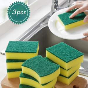 YESPERY 3pcs Dishwashing sponge scouring pad dish cloth kitchen supplies cleaning brush pot dishwashing artifact dishwashing sponge magic wipe #1