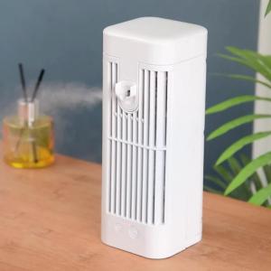 Miniature Desktop Humidifying Air Conditioner Fan Usb Rechargeable 120ML Water Tank Cooling Fan with Night Light