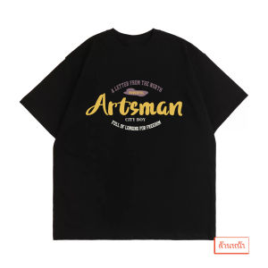 ARTSMAN แบบใหม่ปี เสื้อยืดแขนสั้น ลายสกรีนหนา ผ้าคอตตอน เสื้อลำลอ งสำหรับวัยรุ่น หนัก