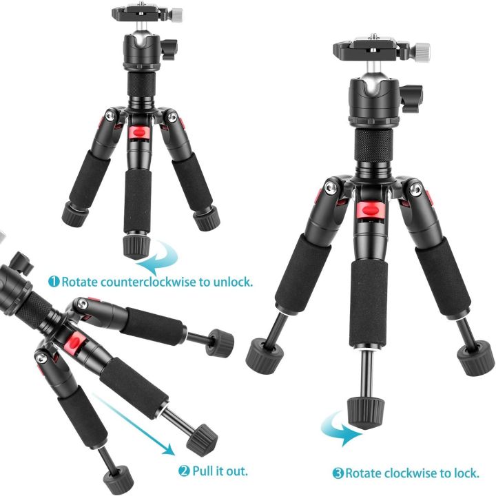Neewer Portable Desktop Mini Tripod - Aluminum Alloy 20 inches/50 Centimeters with 360 Degree Ball Head, 1/4 inch Quick Shoe Plate for DSLR Camera Video Camcorder, Load up to 11 pounds/5 kilograms