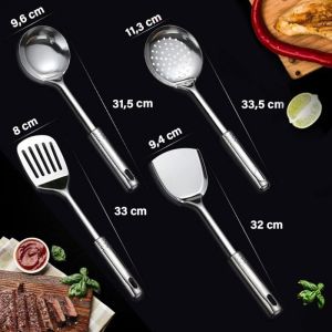 Spatula 1Set Isi 4 / Spatula Sodet Sutil Centong Bahan Stainless Steel Kitchen Tools Peralatan Dapur Tebal Anti Panas