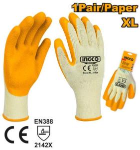 Buildmate x INGCO Latex Gloves XL Size Heavy Duty Grip Work Gloves for Cargo & Industrial Use HGVL05 IHT
