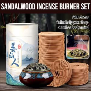 Select Genuine Handmade Sandalwood Incense Burner Set 120pcs Natural Sandalwood Incense Coil Holder Soothes The Body Mind Help Sleep 3-4 Hours Incense