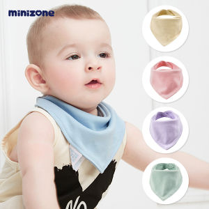 Minizone Baby Toddler Bibs 100% Cotton Triangle With Button Bibs Towels Baby Multicolored Scarfs