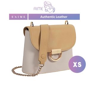 SAIME | Authentic Leather COCO MINI Color Clash With Chain - Aime Empire [READY STOCK]