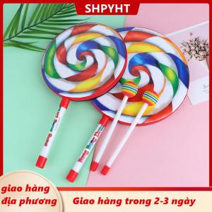 [COD] SHPYHT Giao hàng địa phương 6inch 8inch 10inch kẹo mút tay trống nhạc cụ gõ đầy màu sắc đạo cụ khiêu vũ trẻ sơ sinh Đồ chơi âm nhạc hỗ trợ giảng dạy