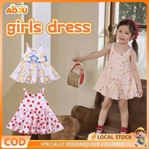 AOJU Dress Baby Pambahay Sweet Girls Dress Sleeveless Elegant Dress Kids Dress 0-2 Years Old