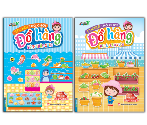 COMBO 2C Sticker Trò chơi đồ hàng - Bé đi thủy cung và Bé tập làm vườn