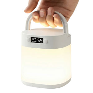 Vktech Toddler Night Light with Digital Clock and Touch Bedside Lamp for Kids Bedroom Decor