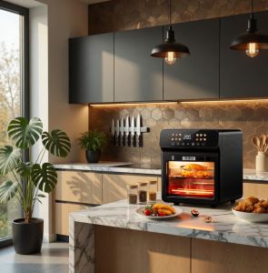 Lò Nướng kiêm Nồi Chiên Không Dầu 2 chiều  Sinh Nhiệt Trên Dưới Công Suất 1700W  Cảm Ứng Trực Quan
