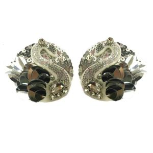 Womens Elegant Duck Shape Sequins Rhinestones Adhesive Pasties Nipple Covers Bra Pads for Parties and Evening Gowns