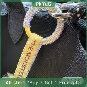 [COD] PkYeG KITCHEN 2pcs Labu Anti Drop Buckle Silicone Rope Keychain Protection Ring Colorful Winding Fixed Anti Drop