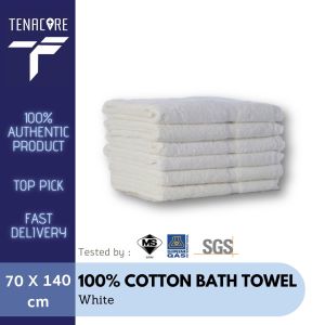 100% Cotton Bath Towel / Tuala Mandi (White)