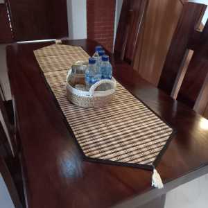 Taplak Meja Aesthetic Tenun Lidi Bagus Panjang 120 cm 150 cm 200 cm Dan 250 cm Motif Macan