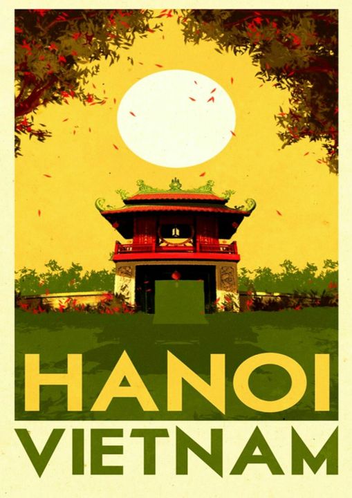 Vietnam Hanoi Vintage Retro Travel Art Picture Print Silk Poster - Main Image