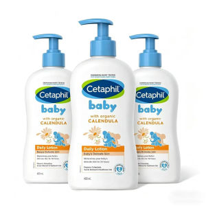 { 3PCS } CETAPHIL BABY Wash & Shampoo with Organic Calendula and Sunflower Seed Oil 400ml [Gentle & Hypoallergenic]