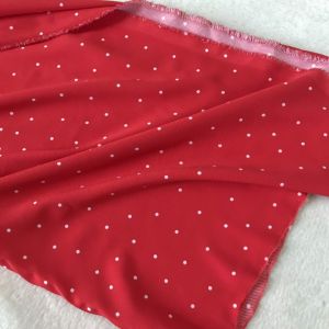 Vải Chéo Thái Đỏ Cam Chấm Bi Khổ 1m5 - Chất Co Giãn Nhẹ Mềm Rũ Mỏng - May Đầm Váy Đồ Công Sở Đồ Bộ Áo Dài