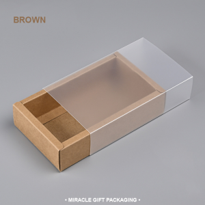 Transparent Drawer Sleeved Box Rectangle Gift Box Size 26.7 x 16.2 x 8.7cm for Gift Packaging