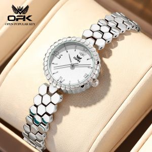 OPK Watch For Women Waterproof Original Authentic Korean Style Fashion Elegant Stainless Steel Strap Quartz With Gift Box