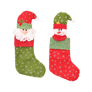 Large Christmas Stocking Soft Fabric Holiday Hanging Sock Festival Hanging Ornament For Mantels Front Door Stair Window