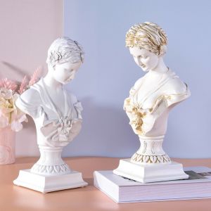 YESMILE Nhựa Tượng Venus Phong cách châu Âu. Trang trí nhà cửa Tượng điêu khắc Phong cách cổ điển. Tượng Hy Lạp cổ đại Trang chủ