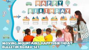 64 Pieces Moving Mountains Happy Birthday Bulletin Board Set Birthday Bulletin Board Classroom Decoration Cutouts Happy Birthday Chart for Classroom Birthday Chart Calendar Wall Bulletin Board Decor