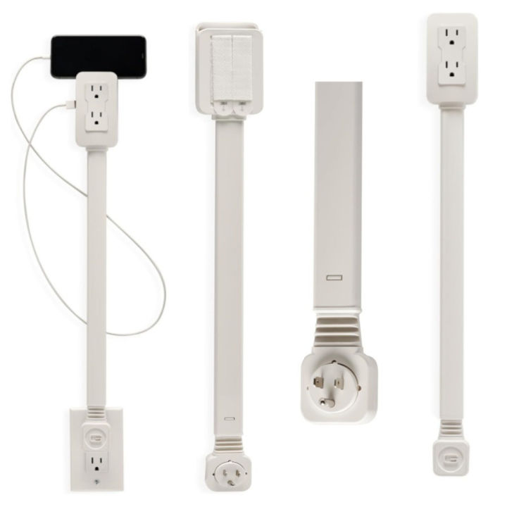 Retractable Power Outlet Extender - Rotating Plug Adapter for Blocked ...