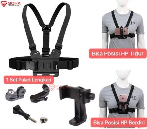 Holder Dada Body Chest Strap Tali Dada Handphone & Kamera / Mount Body Belt Holder HP Smartphone dan Action Camera