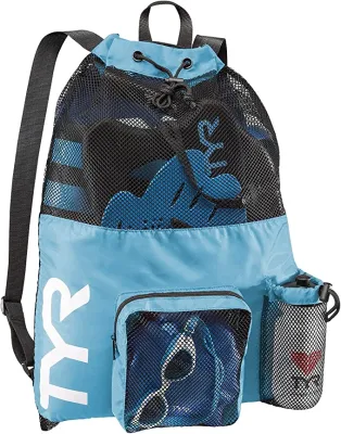 TYR Big Mesh Mummy Backpack For Wet Swimming Gym and Workout Gear
