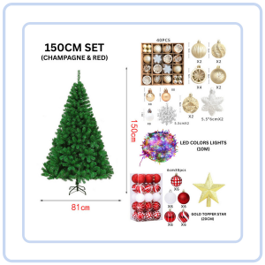 【COZYCASA】2025 Christmas Tree Full Set Value Package Christmas with Decoration Lights Xmas