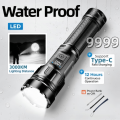 Super Bright Rechargeable LED Flashlight Waterproof Zoom Portable Strong Light for Outdoor&Home Use. 