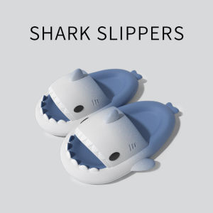 Little Shark Slippers for Men Summer Home Use Thick-Soled Soft-Soled Non-Slip eva Cartoon sandals for female couples to wear outside