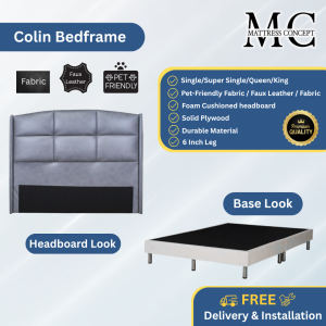 Mattress Concept Colin Divan Bedframe Pet Friendly Fabric/Faux Leather/Fabric All Size Available