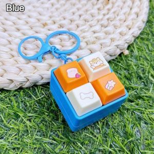 COOLSOOL DIY Keyboard Fidget Keychain Keys Button Cartoon Finger Keyboard Caps Relaxing Relief Stress Clicker Toy