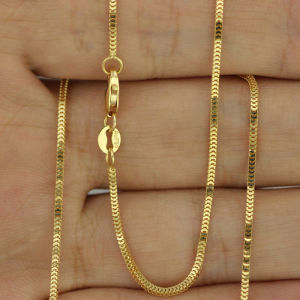 100% Original Saudi Gold 24k nasasangla pawnable kuwintas necklace mens and womens snake bone chain jewelry birthday gifts