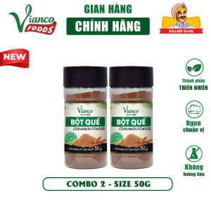 Combo 2 hủ bột quế Vianco hủ 50g làm bánh làm trà gia vị tự nhiên nguyên chất 100% gia vị Vianco
