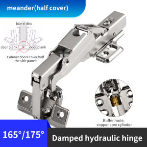 Durable 1.2mm Copper Core Hydraulic Glass Door Hinge with Screws - Soft Close Aluminum Frame (1 Piece)
