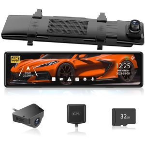 REDTIGER T27 4K Front & 2K Rear Dash Cam GPS 24H Parking Mode Mirror Camera