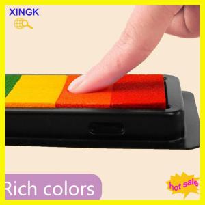 XINGK 7 Colours Washable Finger Paint Set Kids Creative Palm Finger Paint Ink Pad Kids Paint Educational Tool Kit Drawing Inkpad Toys