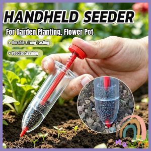 Makery Handheld Seed Dispenser Mini Manual Seeder Tool for Garden Planting Flower Pot 1Pc