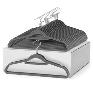 Premium Velvet Hangers Pack of 5/20/50：Beige Black Gray Pink Color