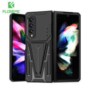 [With Bracket] FLOVEME Magnetic Armor Phone Case For Samsung Galaxy Z Fold 4 Fold 3 5G Anti-Slip With Bracket Stand Shockproof Back Cover For Galaxy Z Fold 4 Fold 3