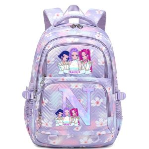 New Kpop Demon Hunters Customized A-Z Printed Starry Sky Backpack Cartoon High Quality Fashion Large Capacity Backpack Birthday Gift