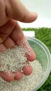 MOTE PASIR JEPANG MANIK MANIK MGB KUALITAS BAGUS DAN ASLI MGB WARNA SILVER PER 10 GRAM