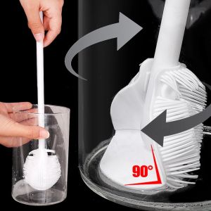 Silicone sữa bàn chải cọ chai cup Scrubber nước rửa kính nhà bếp dụng cụ vệ sinh tay cầm dài gấp chai nước cốc thủy tinh bàn chải làm sạch