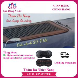 [BH 12 tháng] Thảm đá nhiệt nóng 50x80cm giúp giảm đau lưng đau nhức cơ thể - Tặng 1 mặt nạ mát đá Germanium xịn tốt cho sức khỏe
