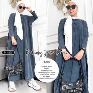 BATWING JEANS DRESS WANITA BY MUTIA